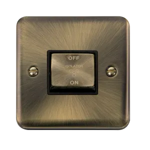 Click Deco Plus DPAB520BK 10A Ingot 3 Pole Fan Isolation Plate Switch - Antique Brass (Black)