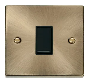 Click Deco VPAB025BK Victorian 10AX 1 Gang Intermediate Plate Switch - Antique Brass (Black)