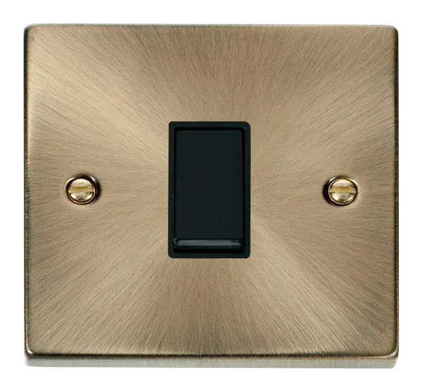 Click Deco VPAB025BK Victorian 10AX 1 Gang Intermediate Plate Switch - Antique Brass (Black)