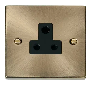 Click Deco VPAB038BK Victorian 5A Round Pin Socket Outlet - Antique Brass (Black)