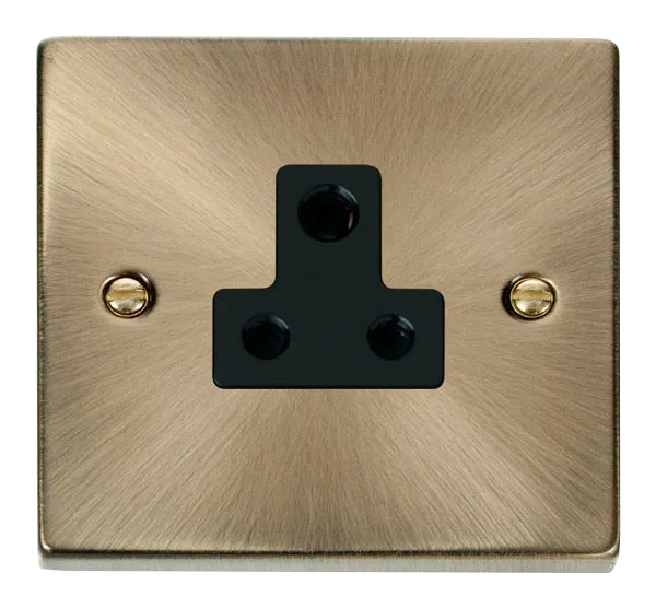 Click Deco VPAB038BK Victorian 5A Round Pin Socket Outlet - Antique Brass (Black)