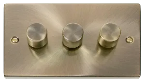 Click Deco VPAB153 Victorian 3-Gang 2-Way 400W Dimmer Switch - Antique Brass
