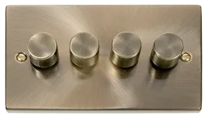 Click Deco VPAB154 Victorian 4-Gang 2-Way 400W Dimmer Switch - Antique Brass