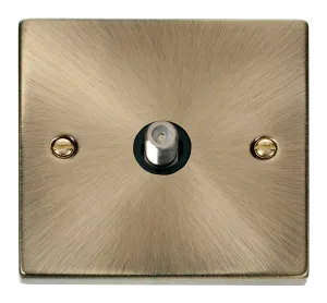 Click Deco VPAB156BK Victorian Single Satellite Outlet (Non-Isolated) - Antique Brass (Black)