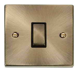 Click Deco VPAB411BK Victorian 10AX Ingot 1-Gang 2-Way Plate Switch - Antique Brass (Black)