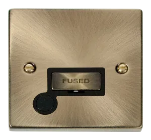 Click Deco VPAB550BK Victorian 13A Ingot Fused Spur   Flex Outlet - Antique Brass (Black)