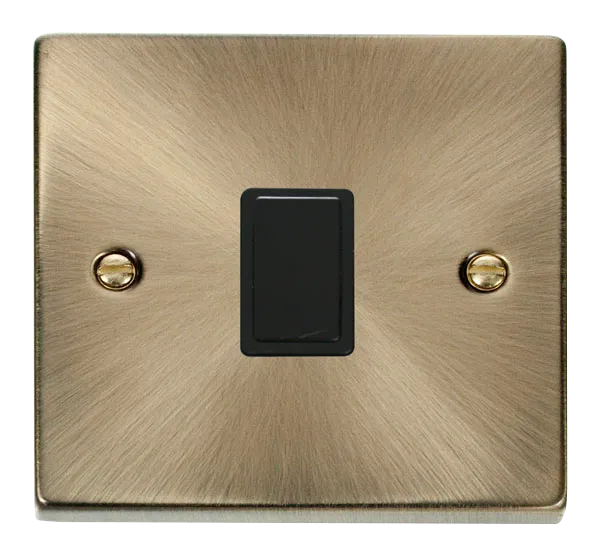 Click Deco VPAB622BK Victorian 20A DP Switch - Antique Brass (Black)