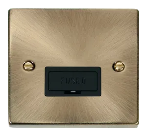 Click Deco VPAB650BK Victorian 13A Fused Spur - Antique Brass (Black)