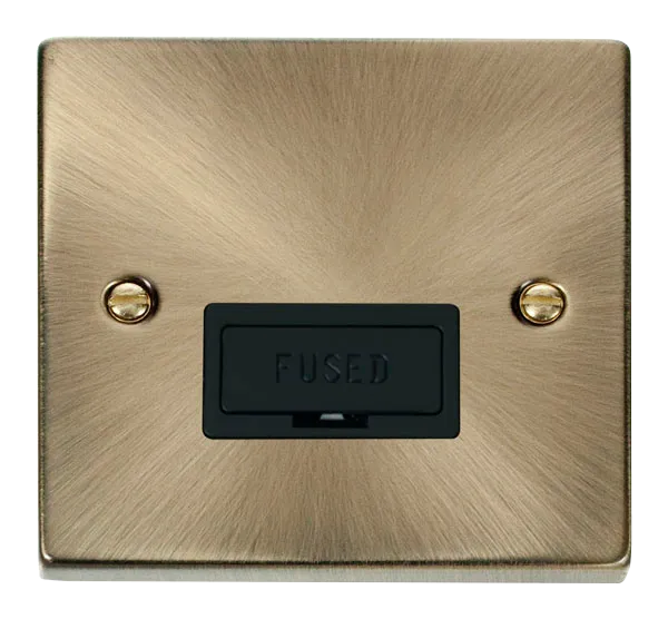 Click Deco VPAB650BK Victorian 13A Fused Spur - Antique Brass (Black)