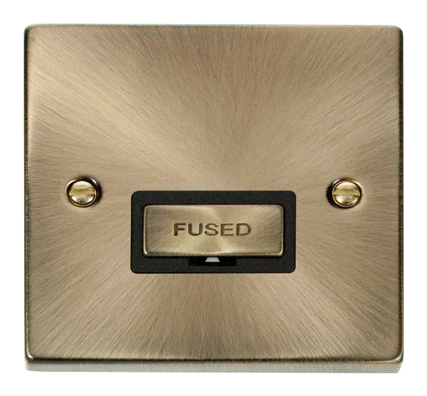 Click Deco VPAB750BK Victorian 13A Ingot Fused Spur - Antique Brass (Black)