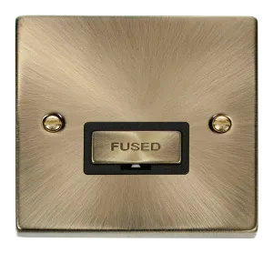 Click Deco VPAB750BK Victorian 13A Ingot Fused Spur - Antique Brass (Black)