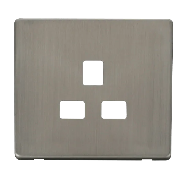 Click Definity SCP430SS 1 Gang 13A Socket Cover Plate - Stainless Steel