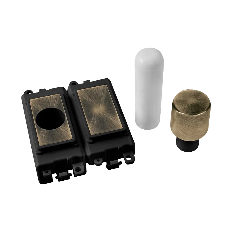 Click GridPro GM150BKAB 2 Module Dimmer Mounting Kit - Antique Brass (Black)