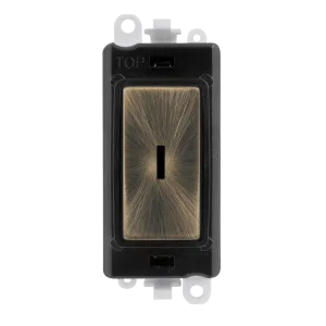 Click GridPro GM2014BKAB 20AX 2 Way Retractive Keyswitch Module - Antique Brass (Black)