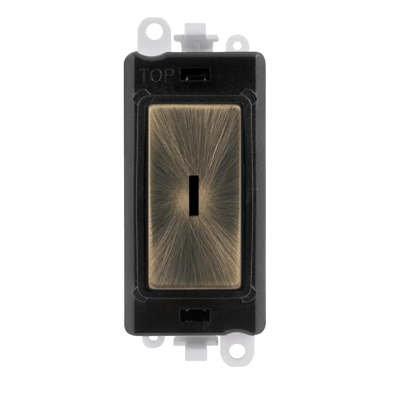 Click GridPro GM2014BKAB 20AX 2 Way Retractive Keyswitch Module - Antique Brass (Black)