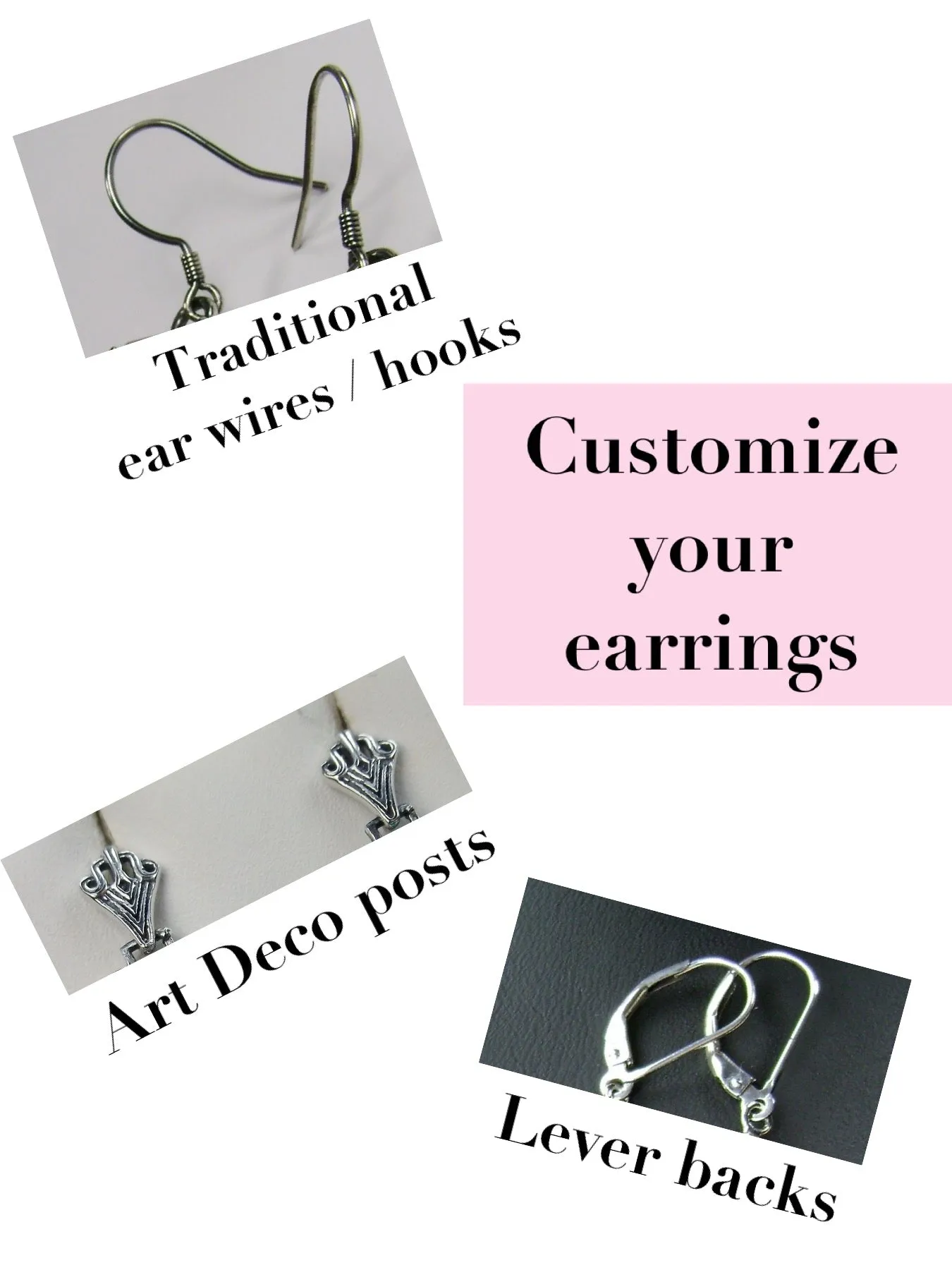 Cognac Citrine Jewelry Set, Rectangle Art Deco Set includes Earrings & Pendant #S15