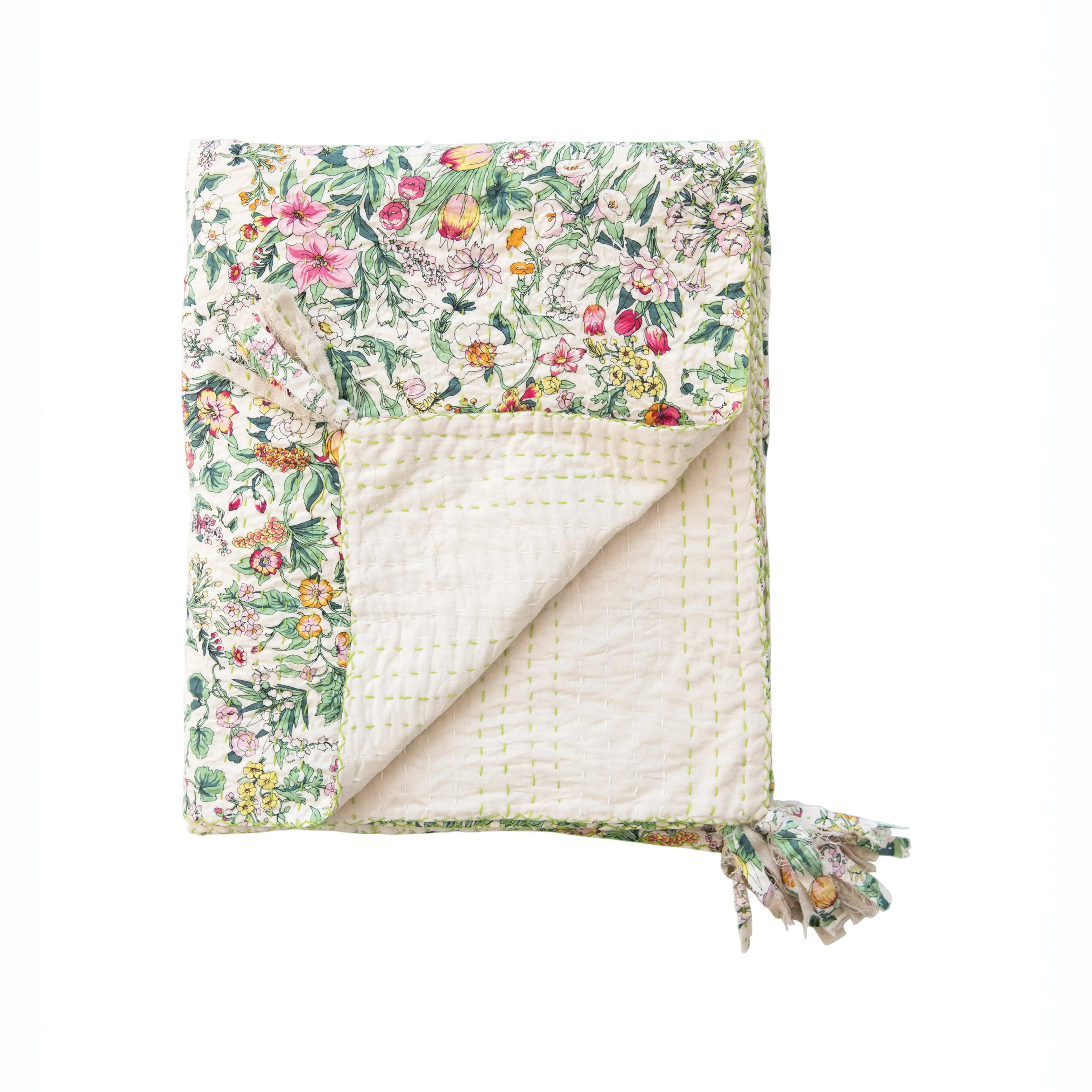 Cottage Rose Quilted Throw