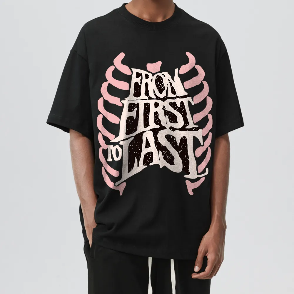 Creative Letter Skeleton Print T-shirt