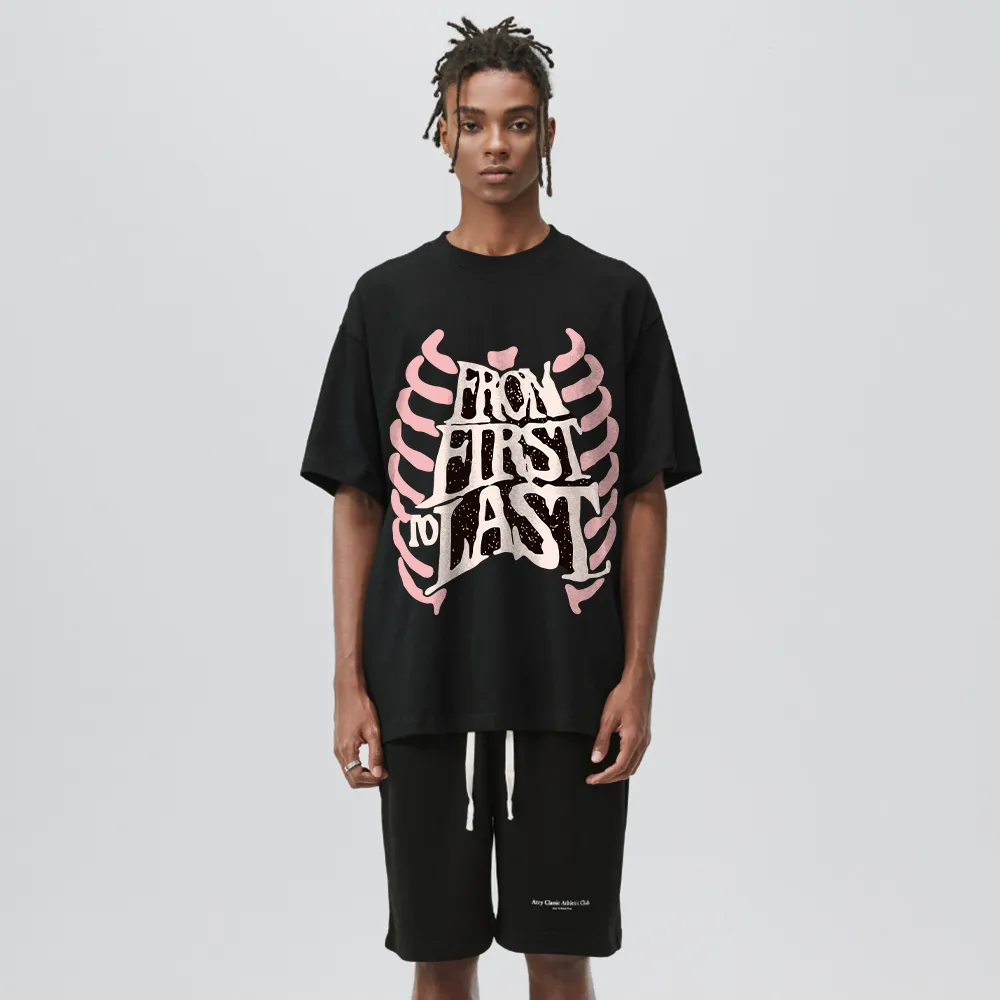Creative Letter Skeleton Print T-shirt