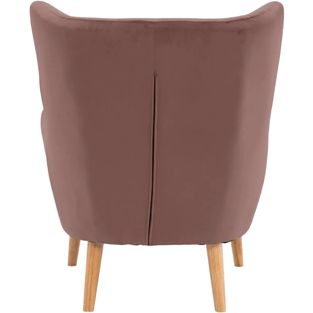 Critter Sitters Fux-Velvet Wingbck Accent Chir with Lumbr Pillow