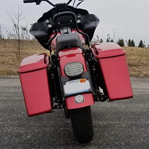 Custom Dynamics Turn Signal Eliminator Kit for Harley Touring Models - Chrome Plated & LED illuminated, curved license plate frame and tail light mount (CD-TS-ELIM-C)