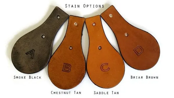 Custom Initials Leather Luggage Tag Made in Montana Free Gift Wrap