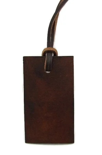 Custom Initials Leather Luggage Tag Made in Montana Free Gift Wrap