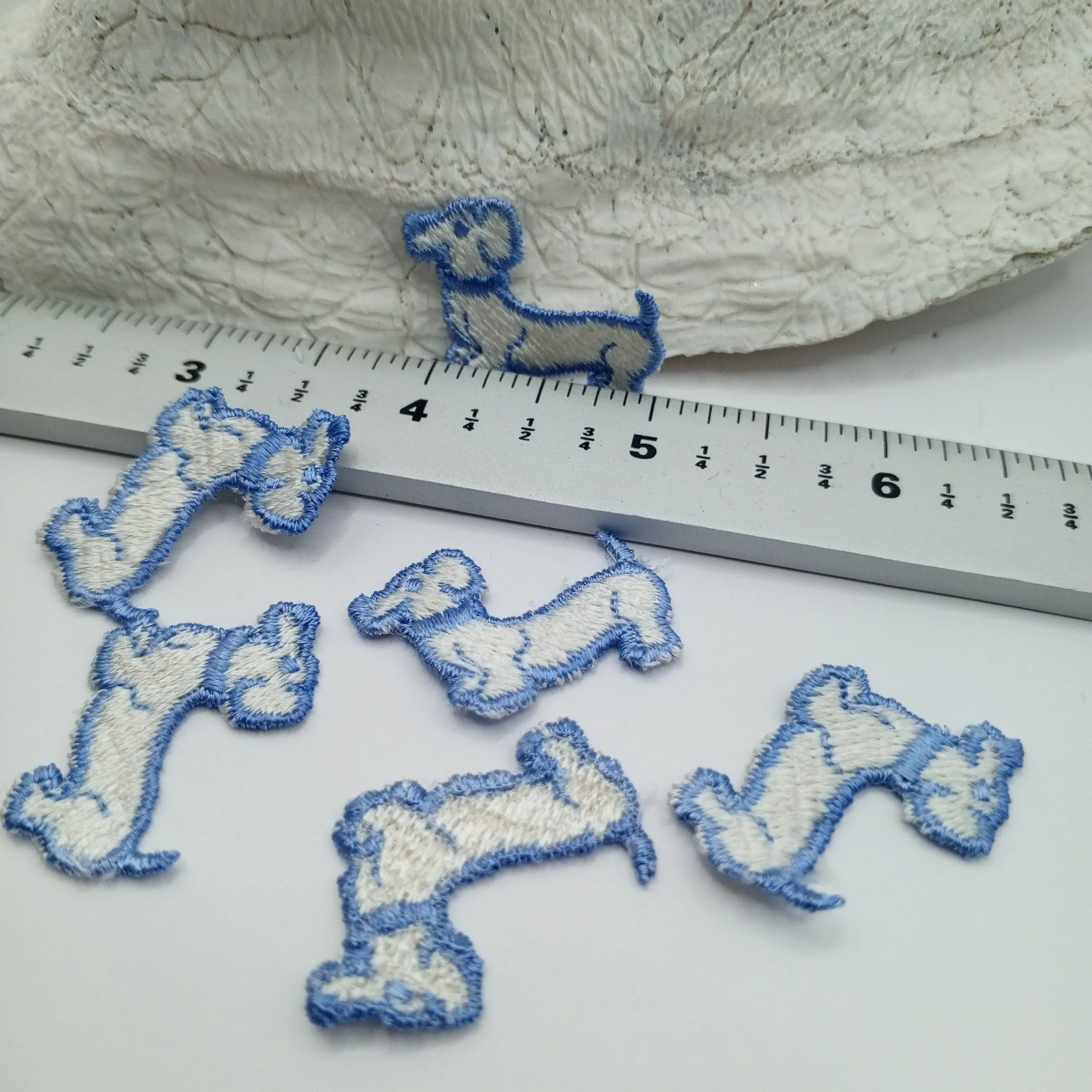 Cute dogs appliques pet Blue white puppy Patches #428