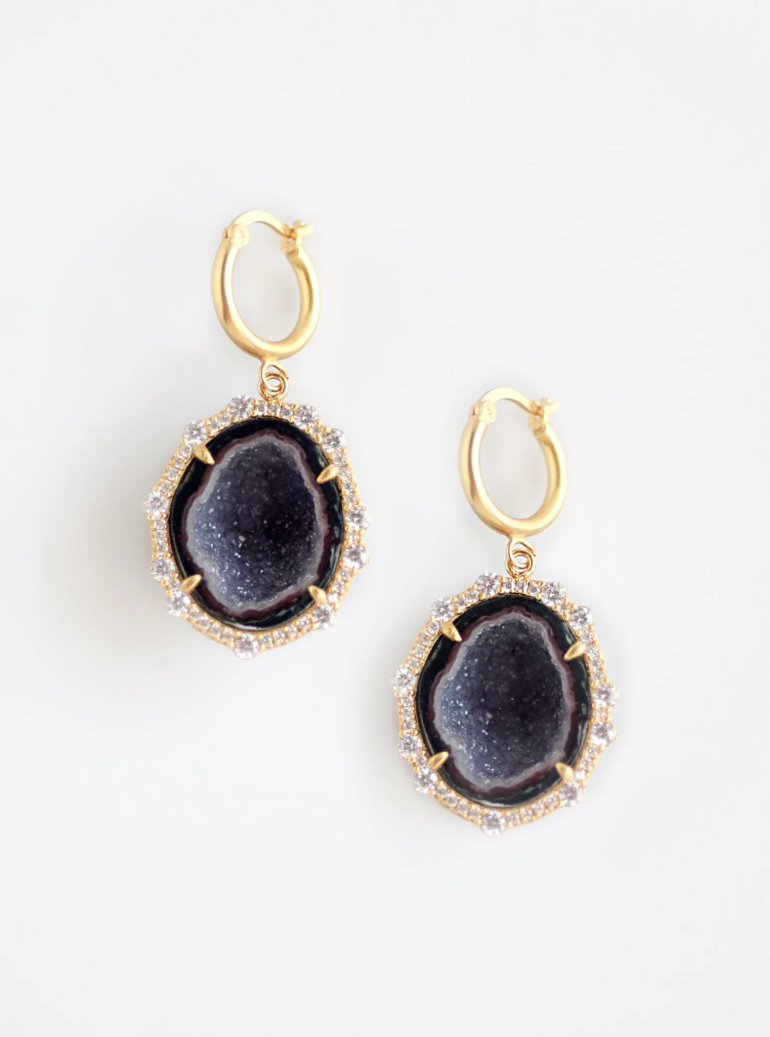 CZ Geode Freeform Earring