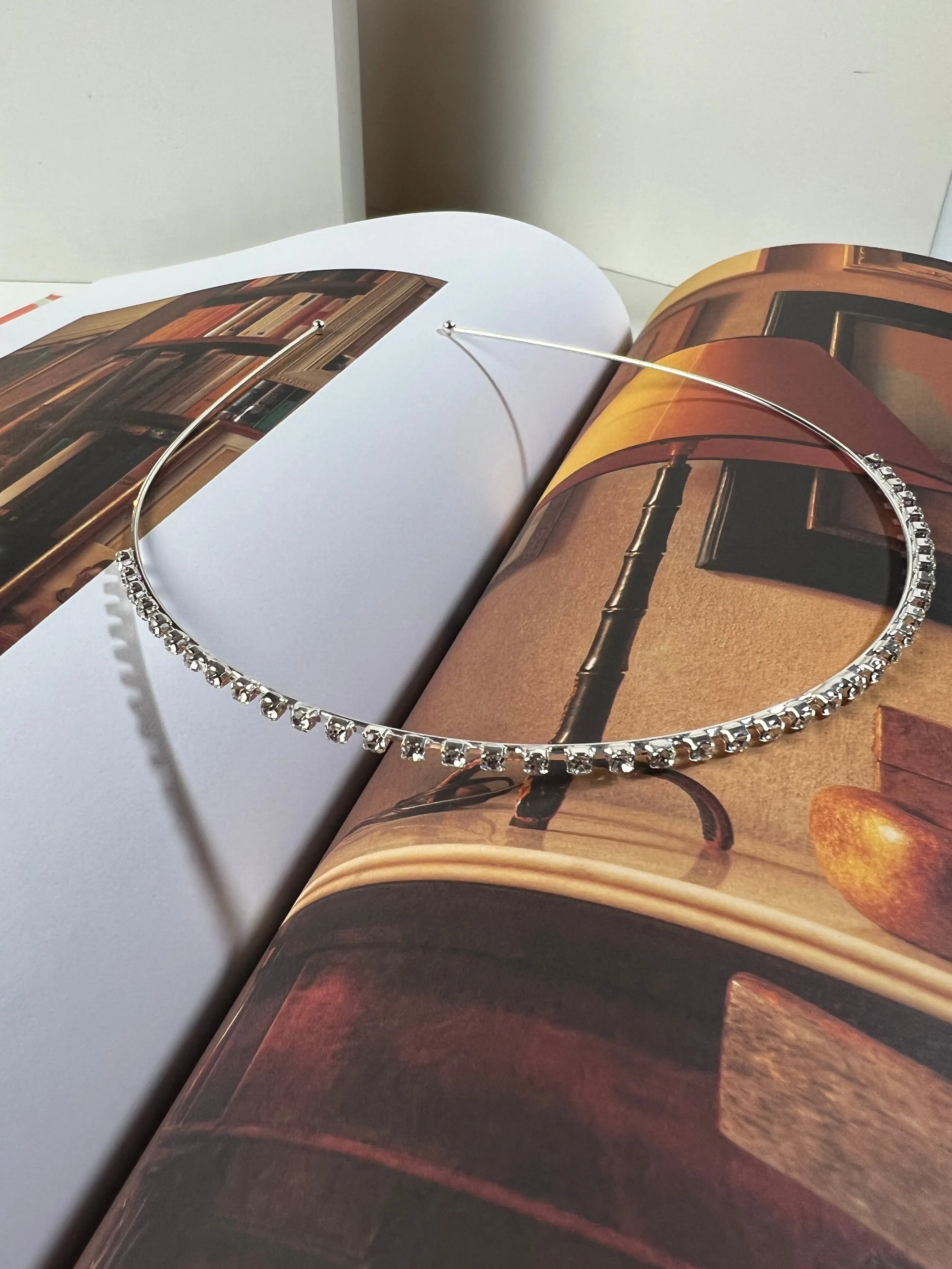 Dainty Sparkled Crystals Silver Headband