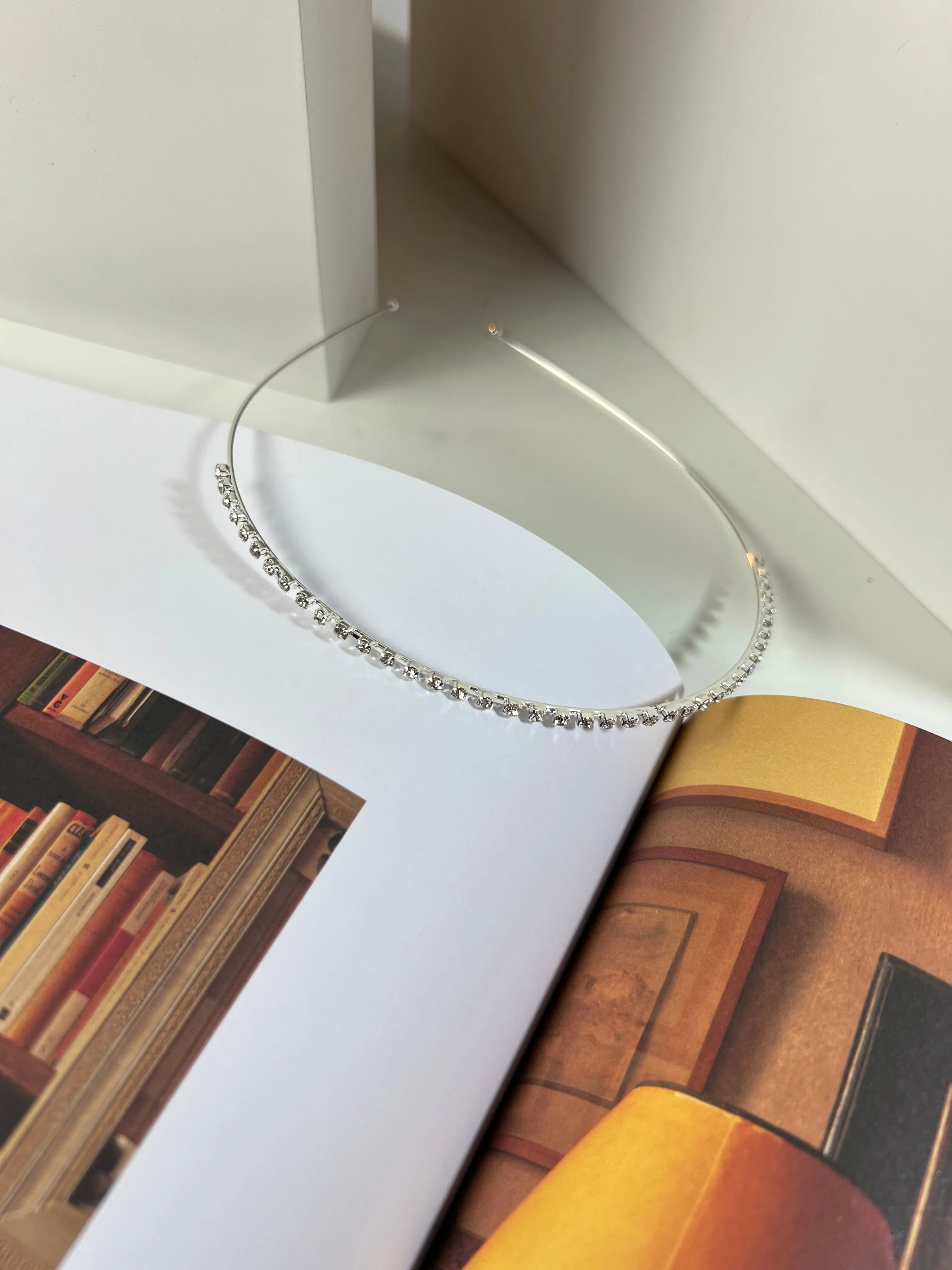 Dainty Sparkled Crystals Silver Headband