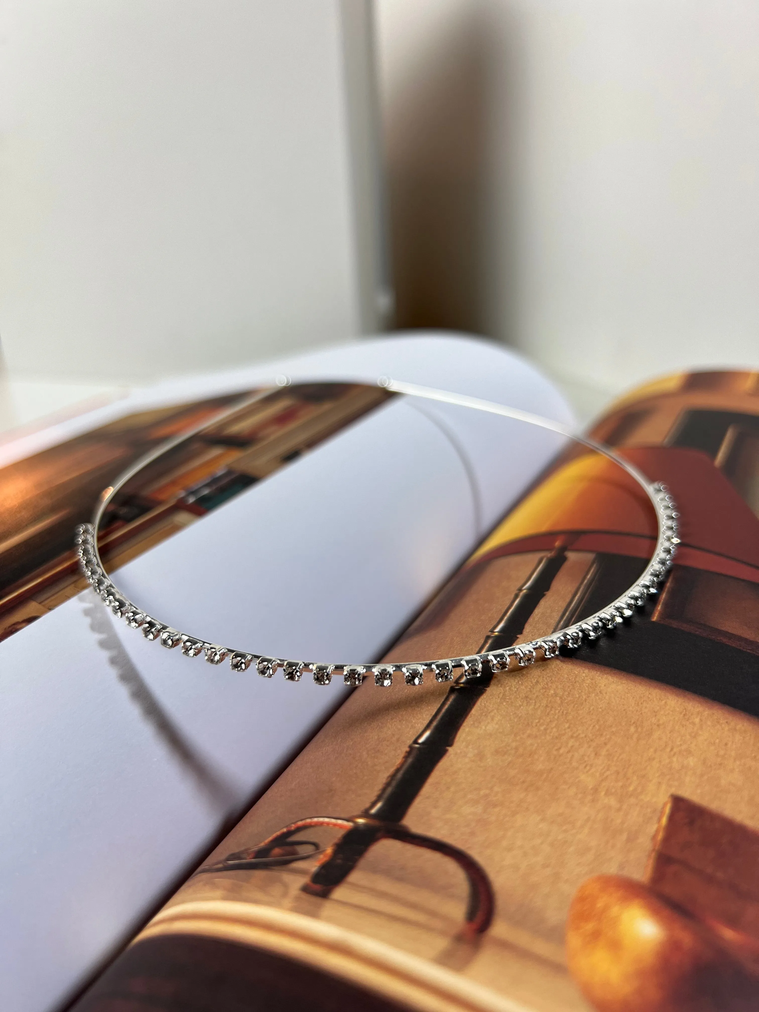 Dainty Sparkled Crystals Silver Headband