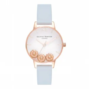 Dancing Daisy Midi Dial Chalk Blue and Rose Gold Watch