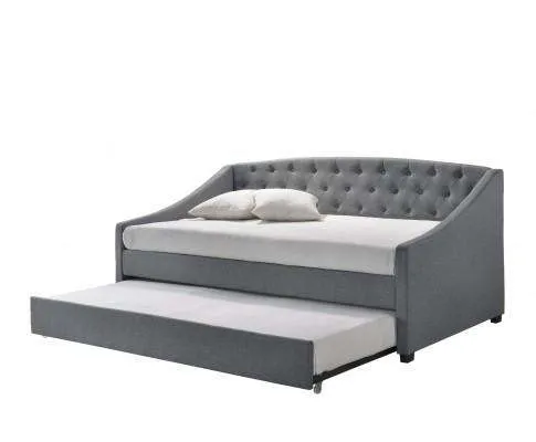 Daybed   Trundle Fabric Upholstery - Grey