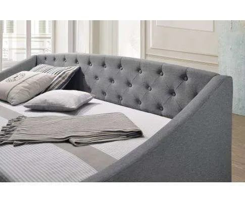 Daybed   Trundle Fabric Upholstery - Grey