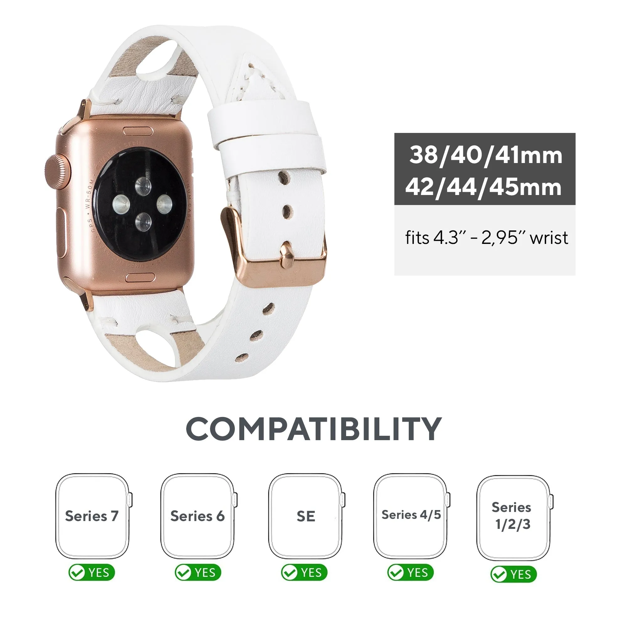 Delficase Full Grain Genuine Leather Apple Watch Band