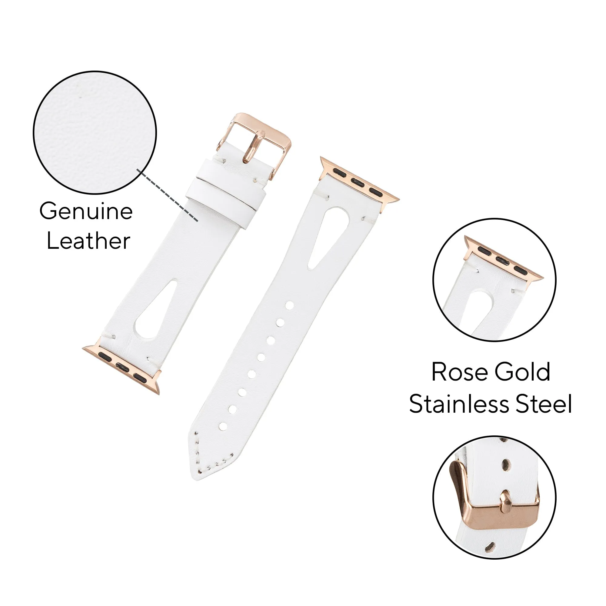 Delficase Full Grain Genuine Leather Apple Watch Band