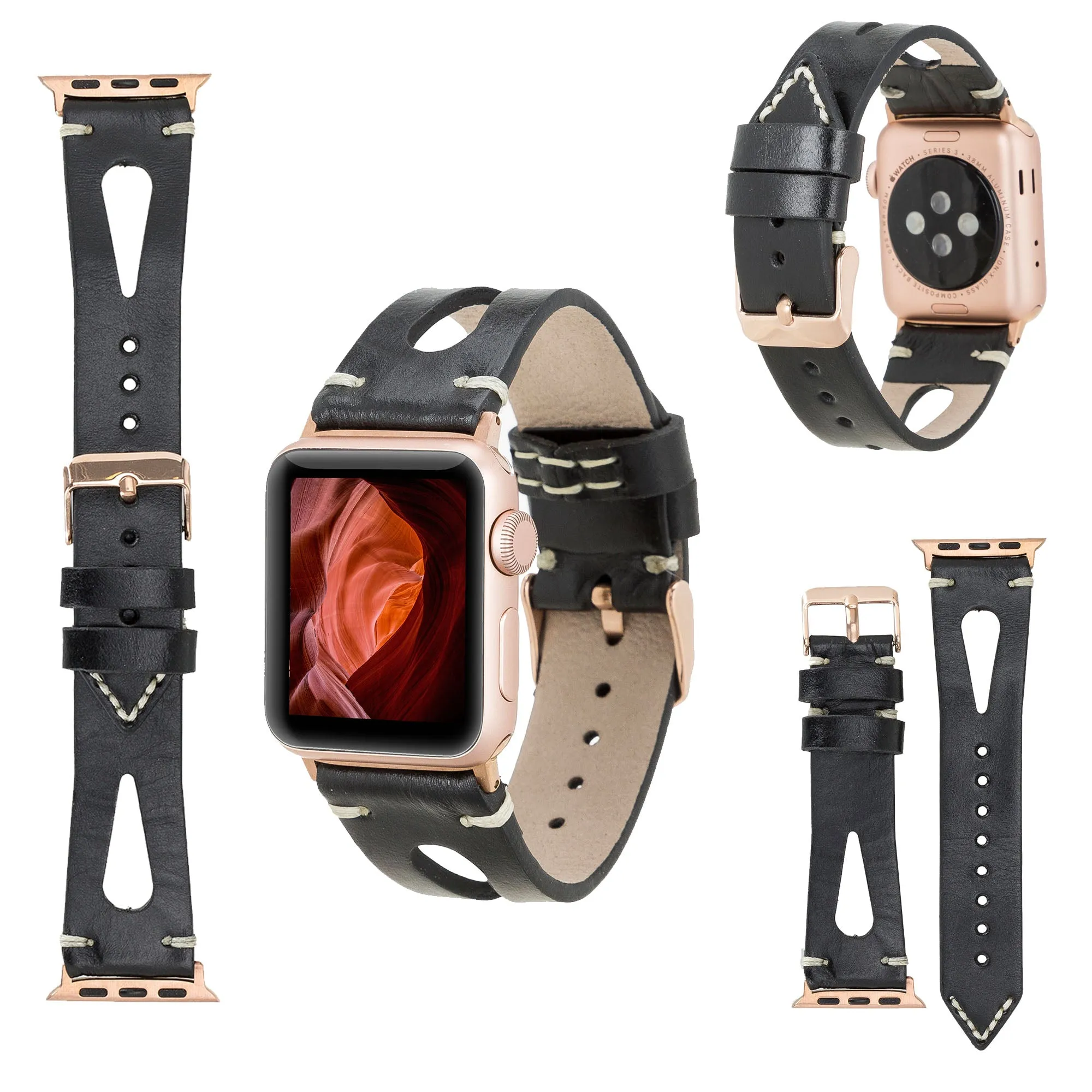 Delficase Full Grain Genuine Leather Apple Watch Band