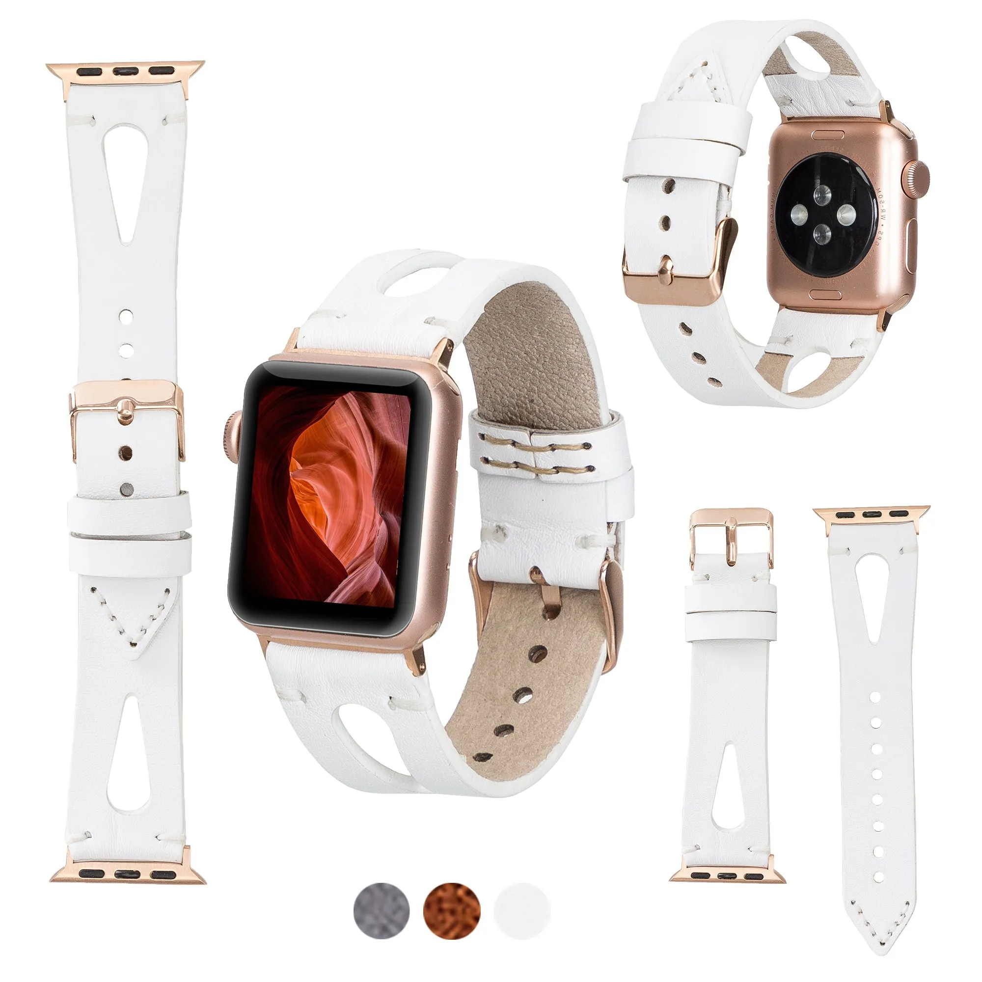 Delficase Full Grain Genuine Leather Apple Watch Band