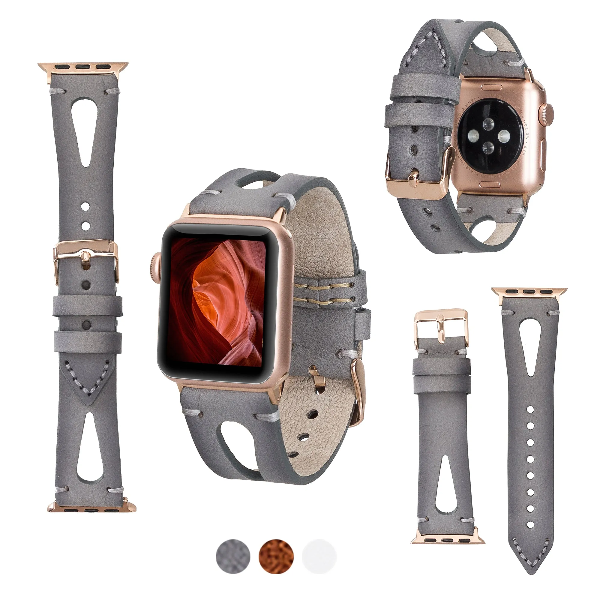 Delficase Full Grain Genuine Leather Apple Watch Band