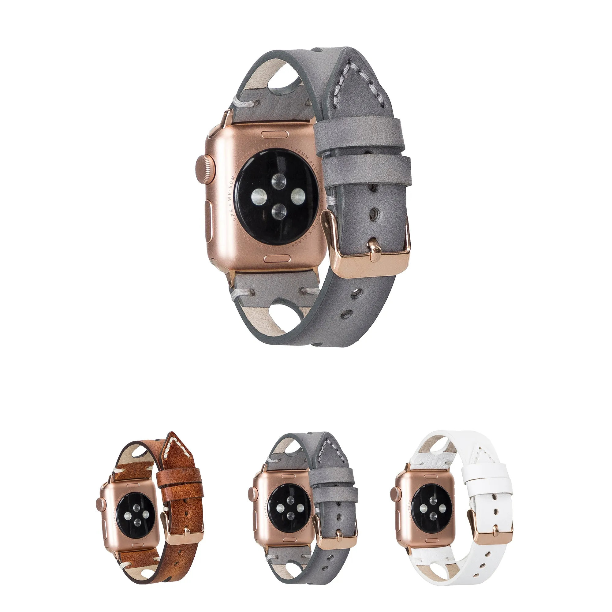 Delficase Full Grain Genuine Leather Apple Watch Band
