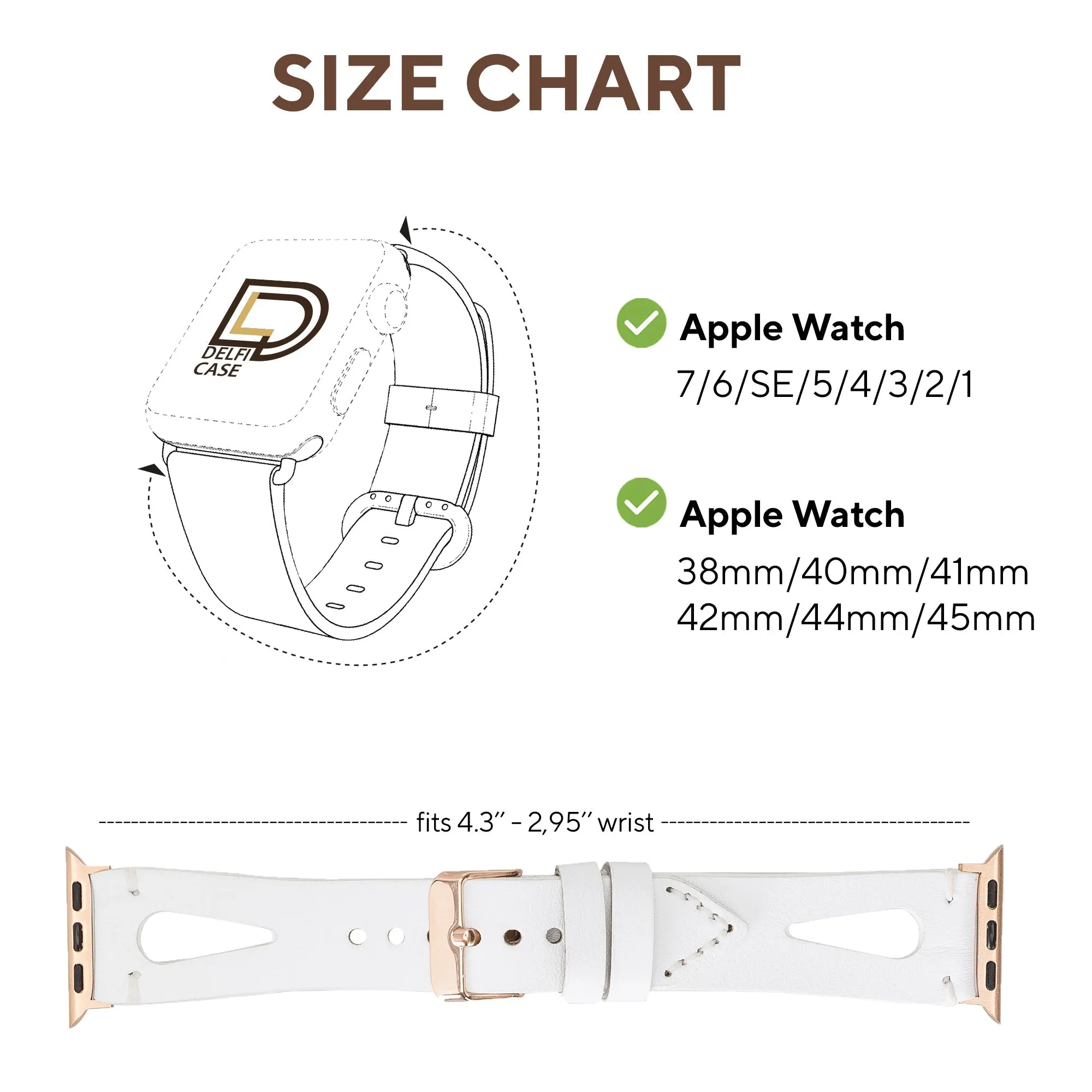 Delficase Full Grain Genuine Leather Apple Watch Band