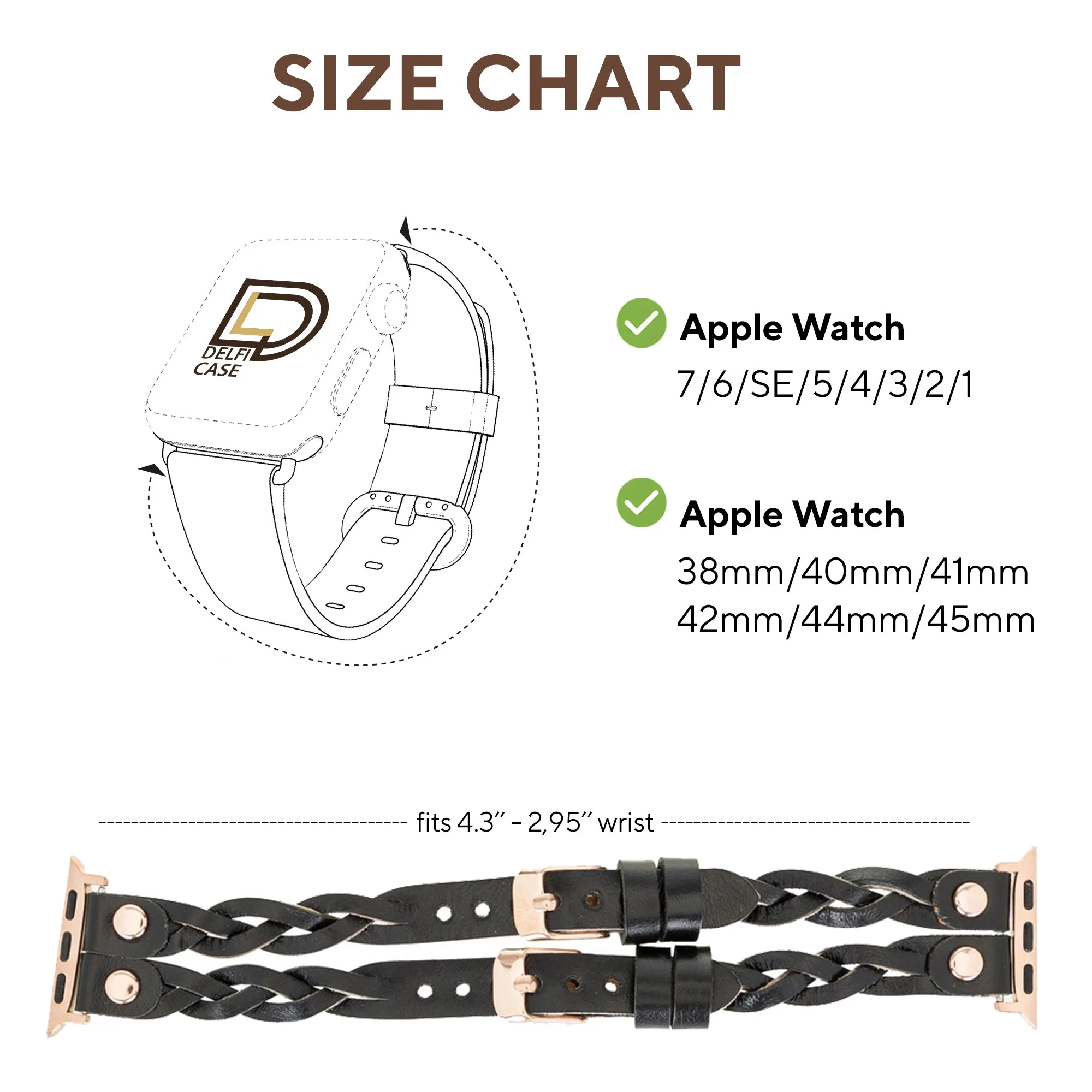 DelfiCase Sheffield Double Apple Watch Band & Fitbit/Sense