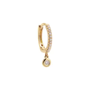 Diamond Bezel Huggie Earring 14K
