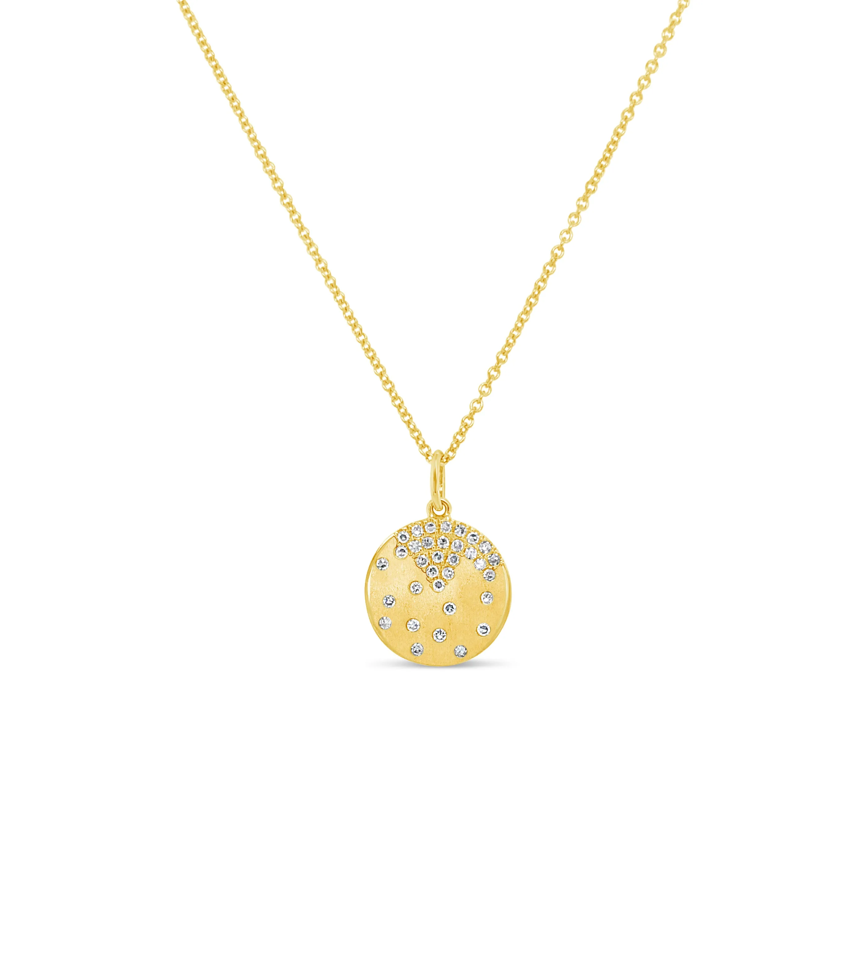 Diamond Celestial Disc Necklace