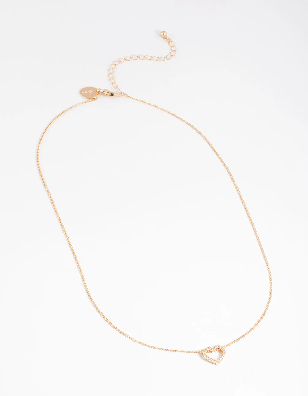Diamond Simulants Open Heart Necklace
