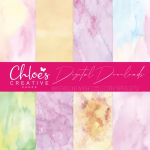 Digital Download - Watercolour Washes Papers Set 3