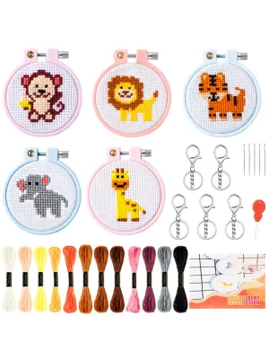 DIY Jungle-Themed Embroidery Cross Stitch Starter Kit