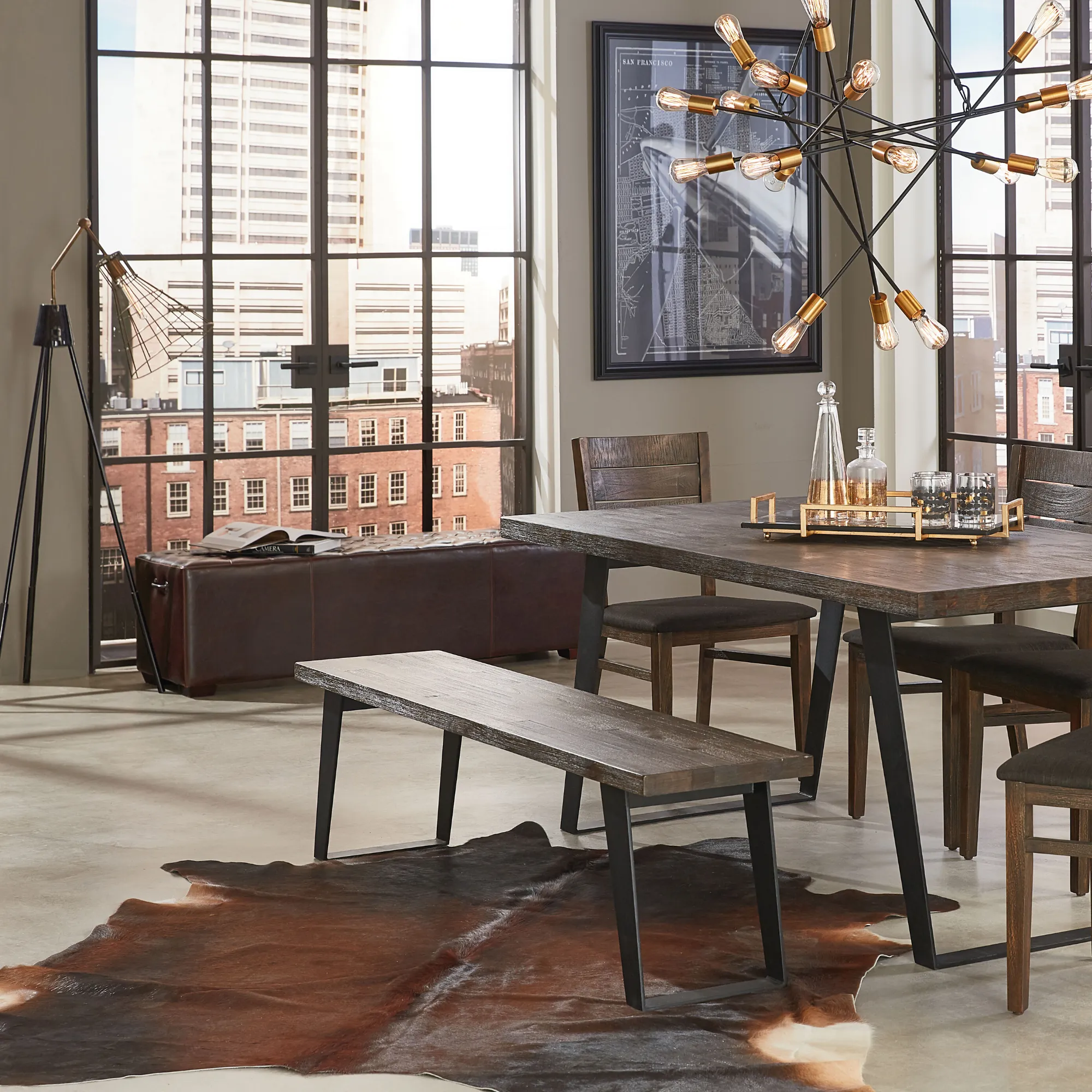 D'Orsay Leather Bench