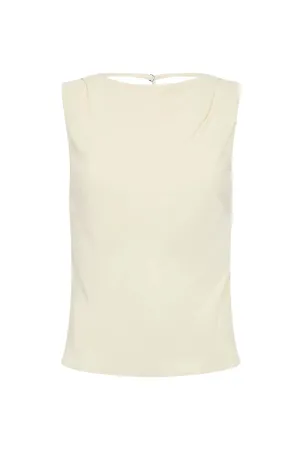 Draped Cowl Top | Dove